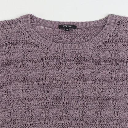 Womens UK Size 14 Papaya Purple Pullover Jumper