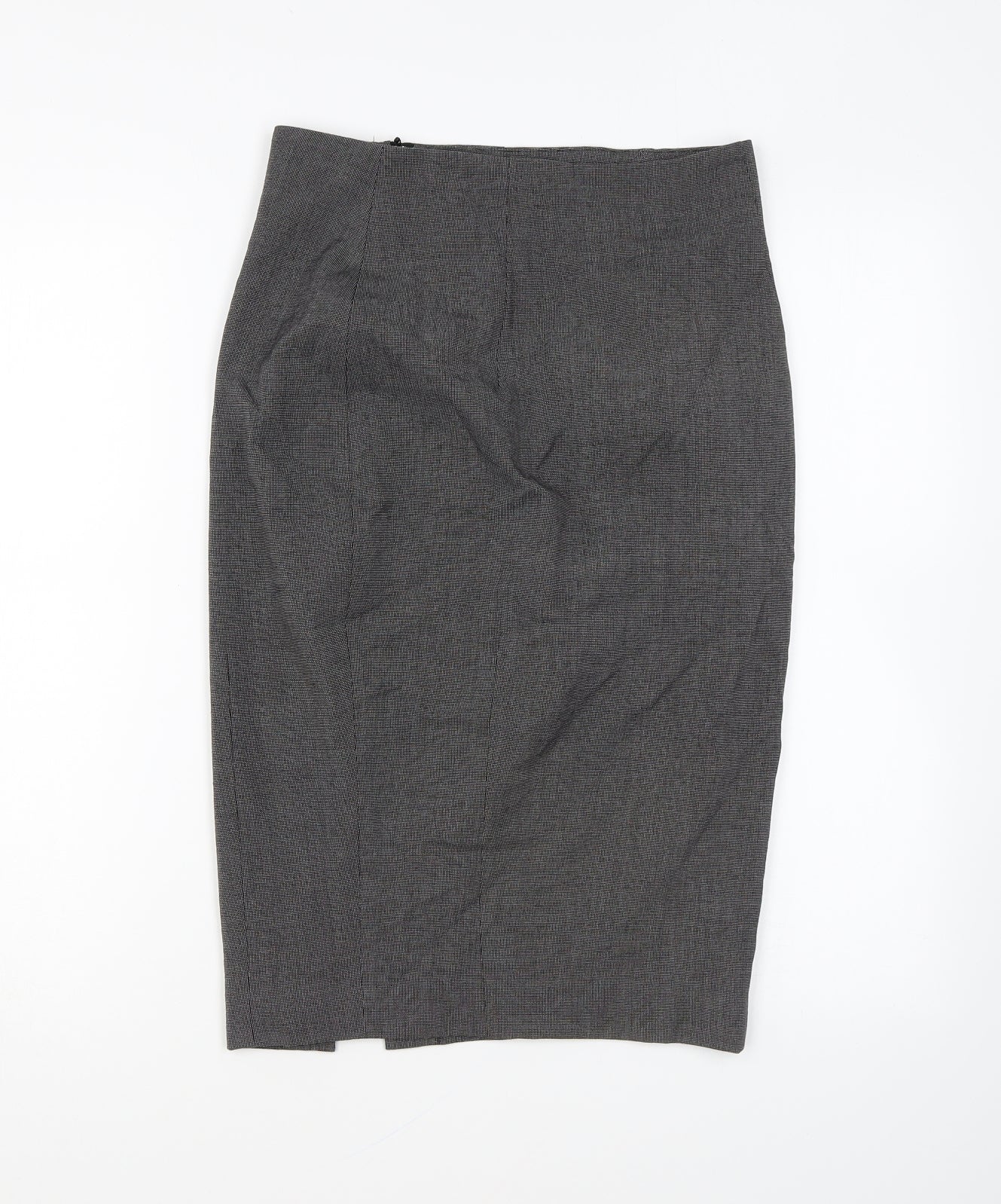 H&M Womens Grey Polyester Straight & Pencil Skirt Size 8 Zip