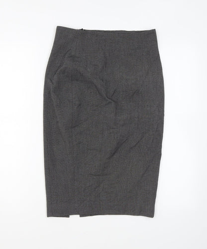 H&M Womens Grey Polyester Straight & Pencil Skirt Size 8 Zip