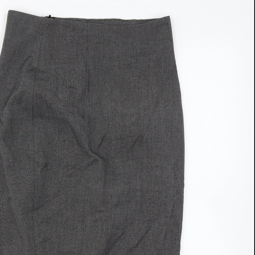 H&M Womens Grey Polyester Straight & Pencil Skirt Size 8 Zip