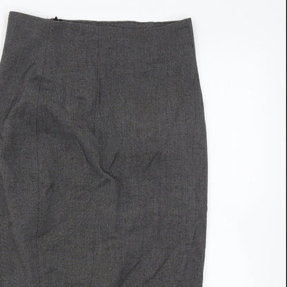 H&M Womens Grey Polyester Straight & Pencil Skirt Size 8 Zip