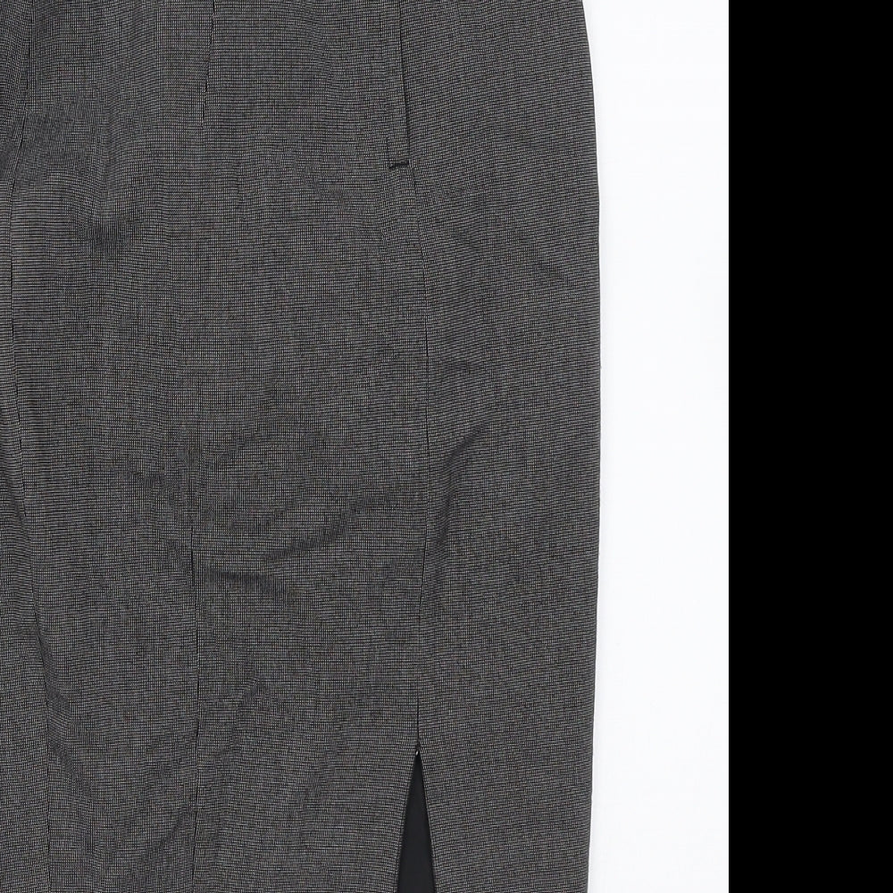 H&M Womens Grey Polyester Straight & Pencil Skirt Size 8 Zip