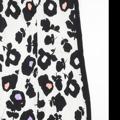 Oasis Womens Multicoloured Floral Polyester Shift Size 10 Round Neck Button