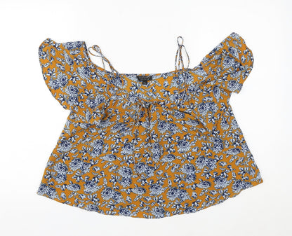 Womens UK Size 10 Topshop Multicoloured Basic Blouse