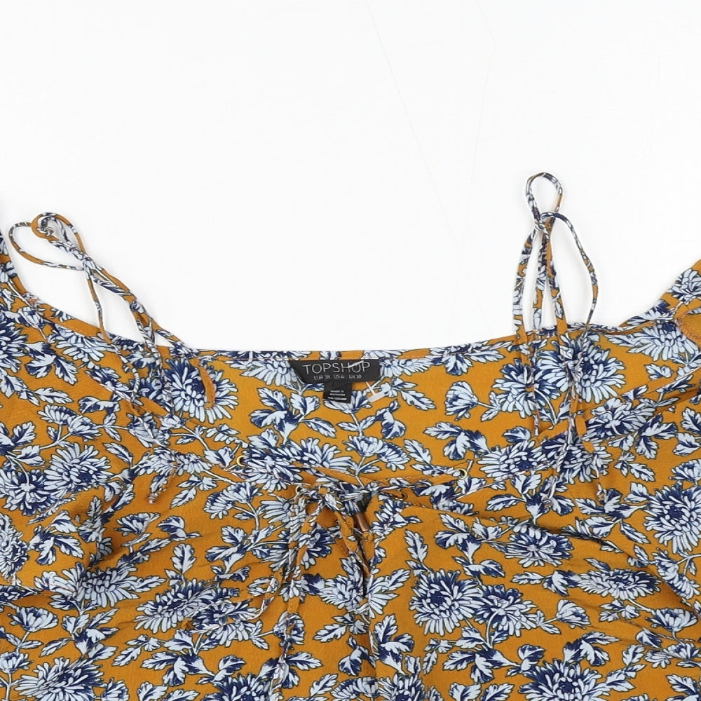 Womens UK Size 10 Topshop Multicoloured Basic Blouse