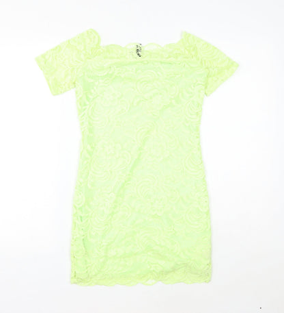 H&M Womens Green Polyamide Mini Size 10 Boat Neck Pullover