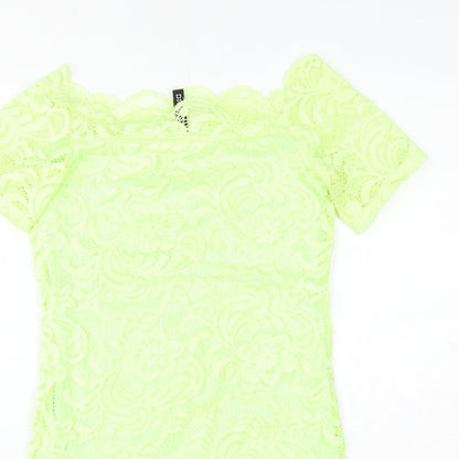 H&M Womens Green Polyamide Mini Size 10 Boat Neck Pullover