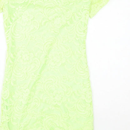 H&M Womens Green Polyamide Mini Size 10 Boat Neck Pullover