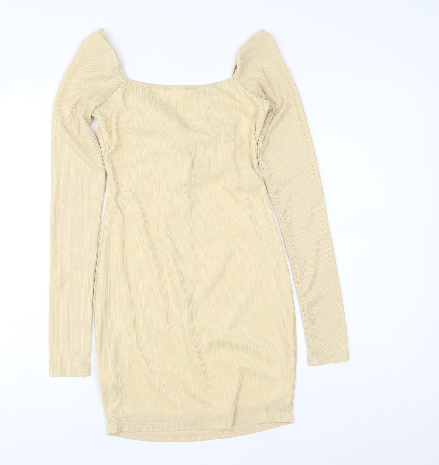 SheIn Womens Beige Polyester Bodycon Size XS Sweetheart Pullover