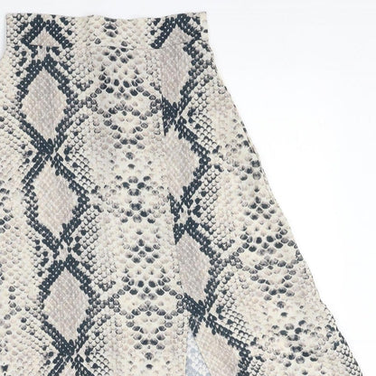 PRETTYLITTLETHING Womens Multicoloured Animal Print Polyester A-Line Skirt Size 4 Zip