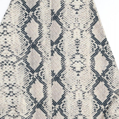 PRETTYLITTLETHING Womens Multicoloured Animal Print Polyester A-Line Skirt Size 4 Zip