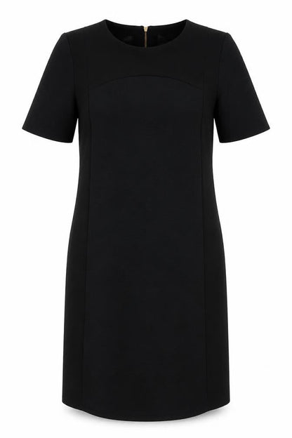 Warehouse Womens Black Polyester Sheath Size 10 Round Neck Zip