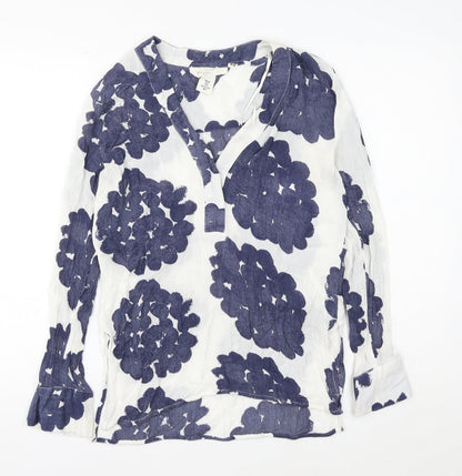 Womens UK Size 6 H&M Blue Basic Button-Up