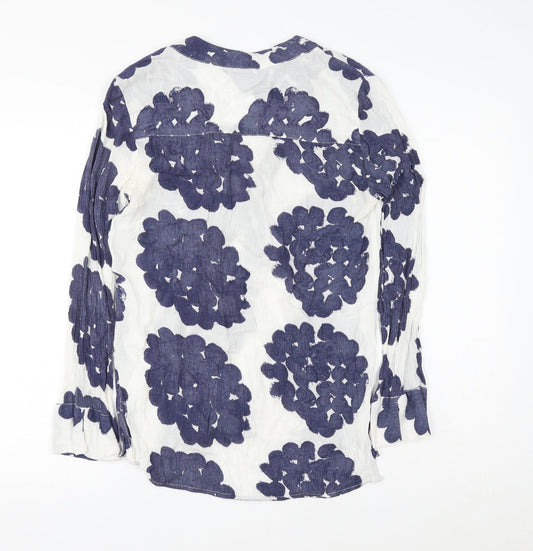 Womens UK Size 6 H&M Blue Basic Button-Up