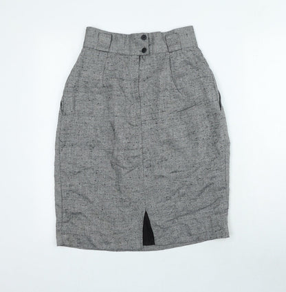 Briggs Womens Grey Polyester Mini Skirt Size 8 Zip