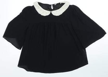 Womens UK Size M Darling Blue Basic Blouse