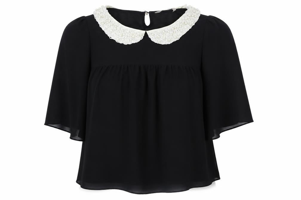 Womens UK Size M Darling Blue Basic Blouse