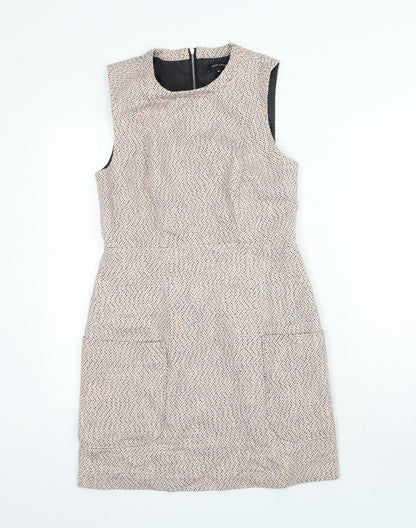 New Look Womens Pink Cotton A-Line Size 10 Round Neck Zip
