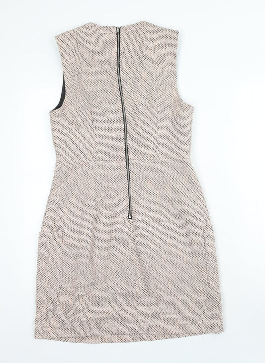 New Look Womens Pink Cotton A-Line Size 10 Round Neck Zip
