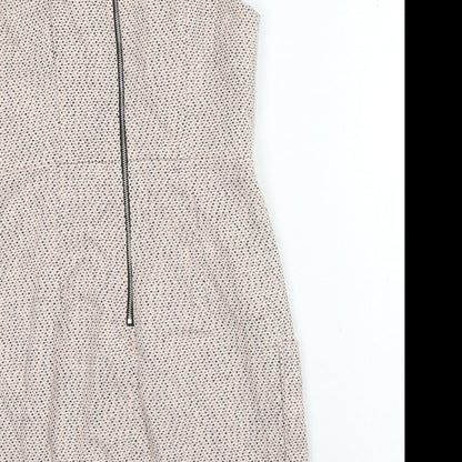 New Look Womens Pink Cotton A-Line Size 10 Round Neck Zip