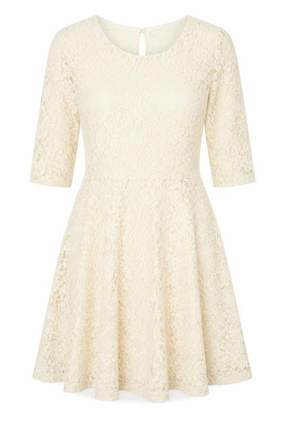 Mela London Womens Gold Polyester A-Line Size 10 Round Neck Hook & Loop