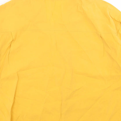Peacocks Womens Yellow Modal Basic Button-Up Size 14 Collared - Pocket Detail