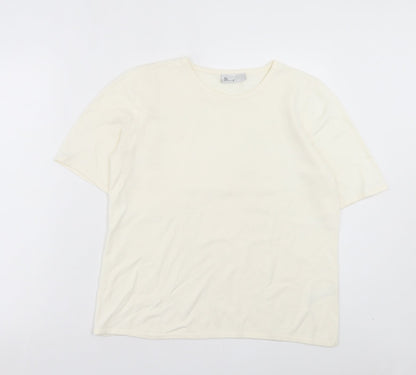 Womens UK Size 14 BHS Ivory Basic T-Shirt