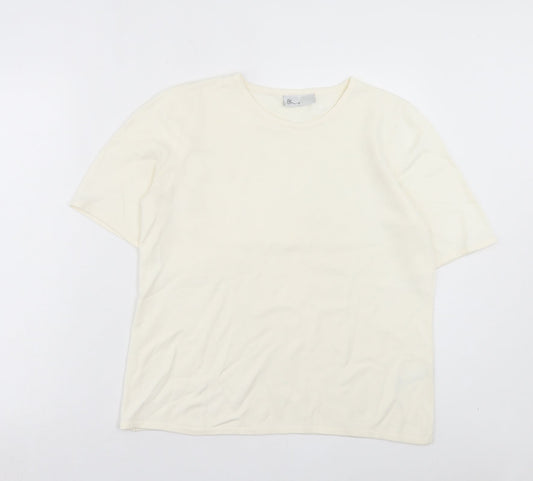 Womens UK Size 14 BHS Ivory Basic T-Shirt