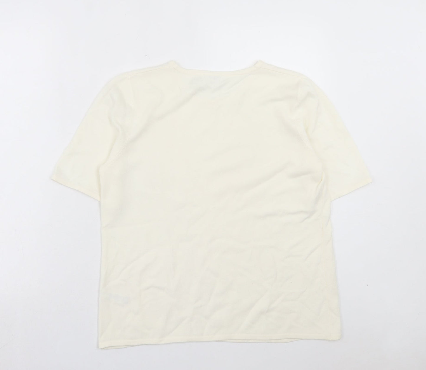 Womens UK Size 14 BHS Ivory Basic T-Shirt