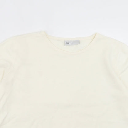 Womens UK Size 14 BHS Ivory Basic T-Shirt
