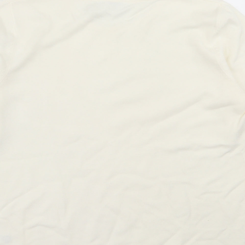 Womens UK Size 14 BHS Ivory Basic T-Shirt