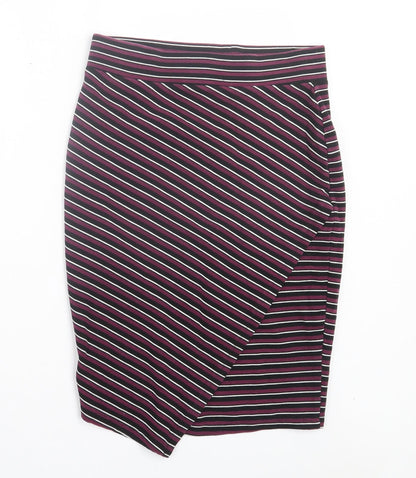 Atmosphere Womens Purple Striped Polyester Straight & Pencil Skirt Size 10