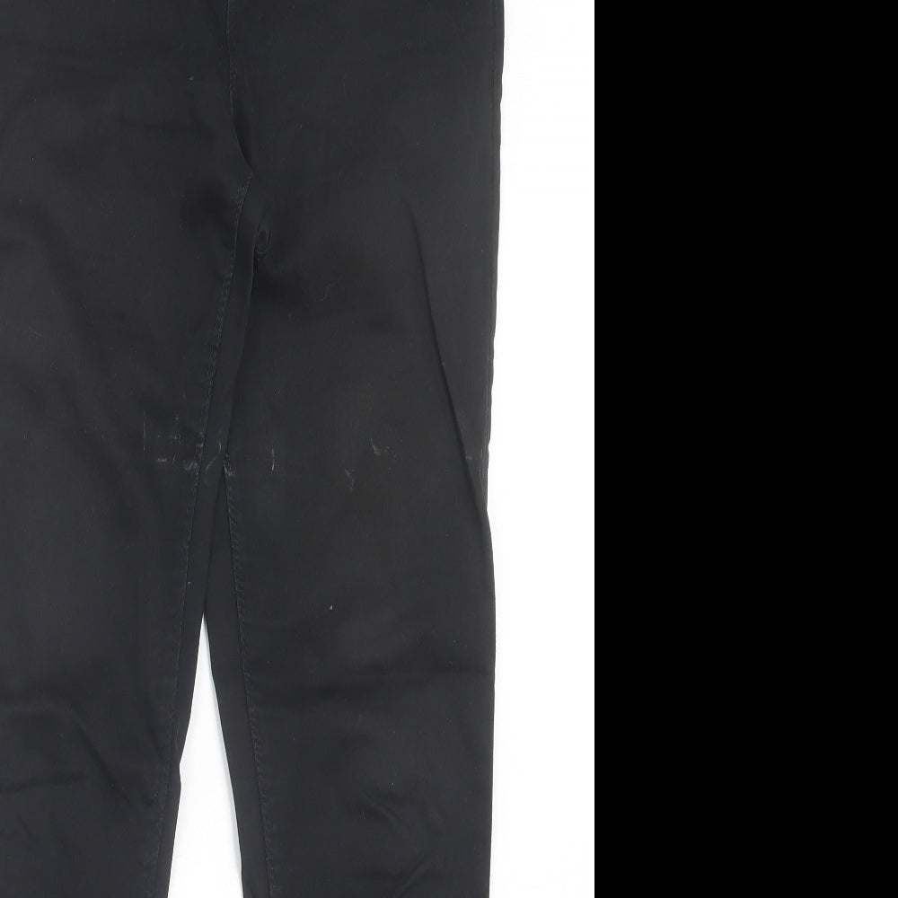 Denim & Co. Womens Black Cotton Jegging Trousers Size 12 L29 in Regular