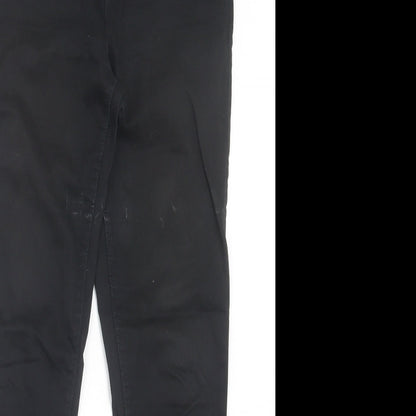 Denim & Co. Womens Black Cotton Jegging Trousers Size 12 L29 in Regular