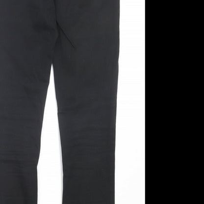 Denim & Co. Womens Black Cotton Jegging Trousers Size 12 L29 in Regular