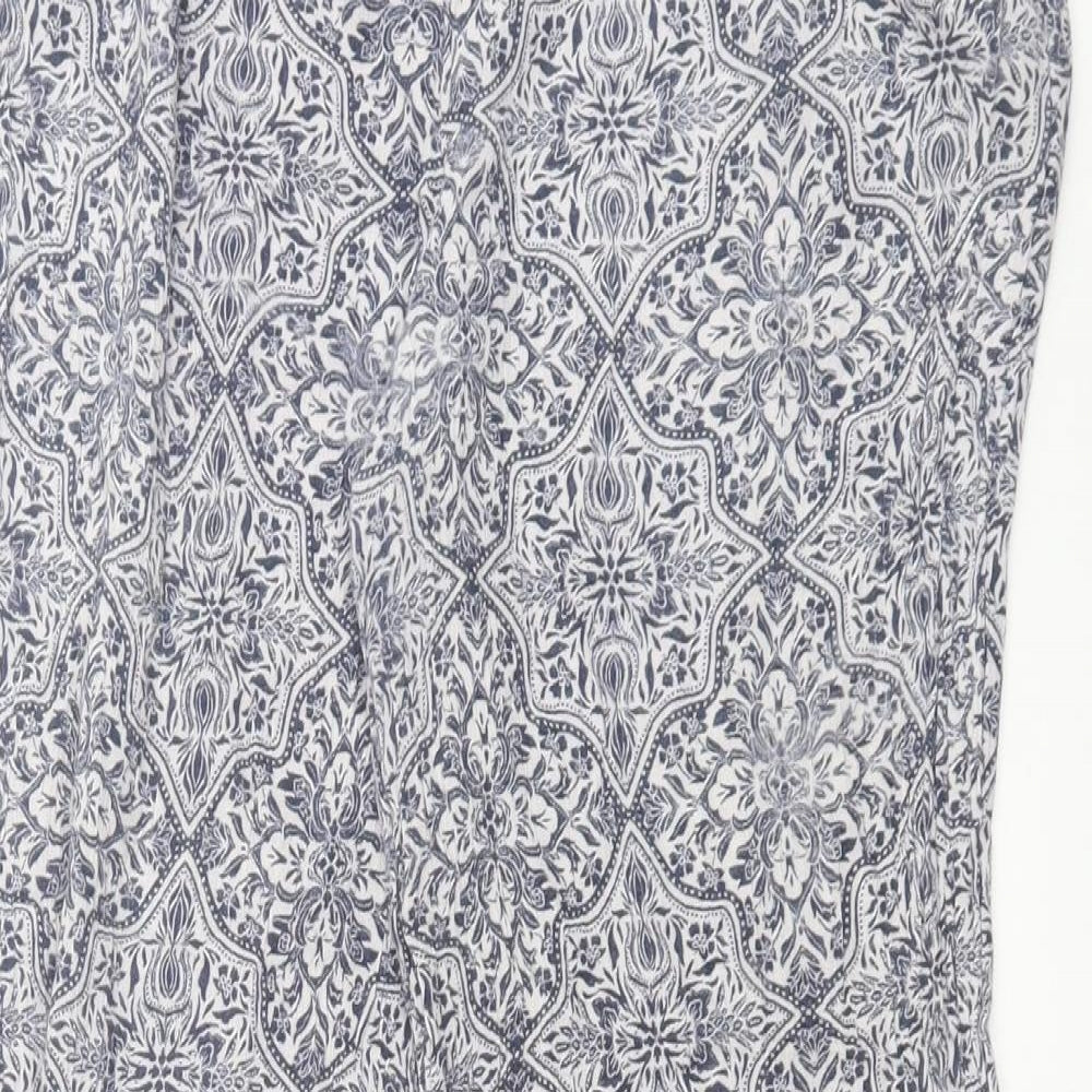 New Look Womens Blue Paisley Viscose Trousers L29 in Regular