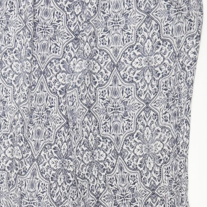 New Look Womens Blue Paisley Viscose Trousers L29 in Regular