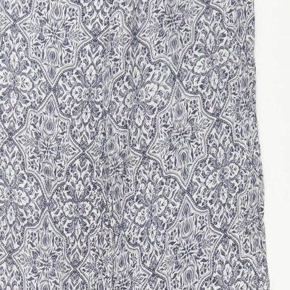 New Look Womens Blue Paisley Viscose Trousers L29 in Regular