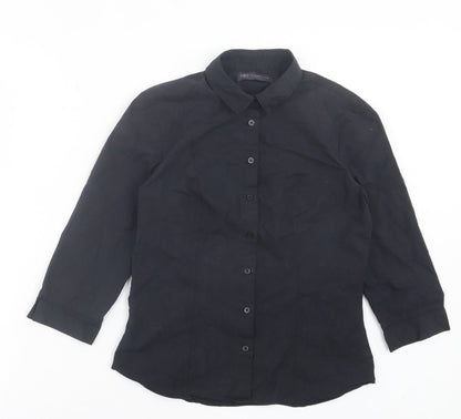 Womens UK Size 8 Marks and Spencer Black Basic Button-Up