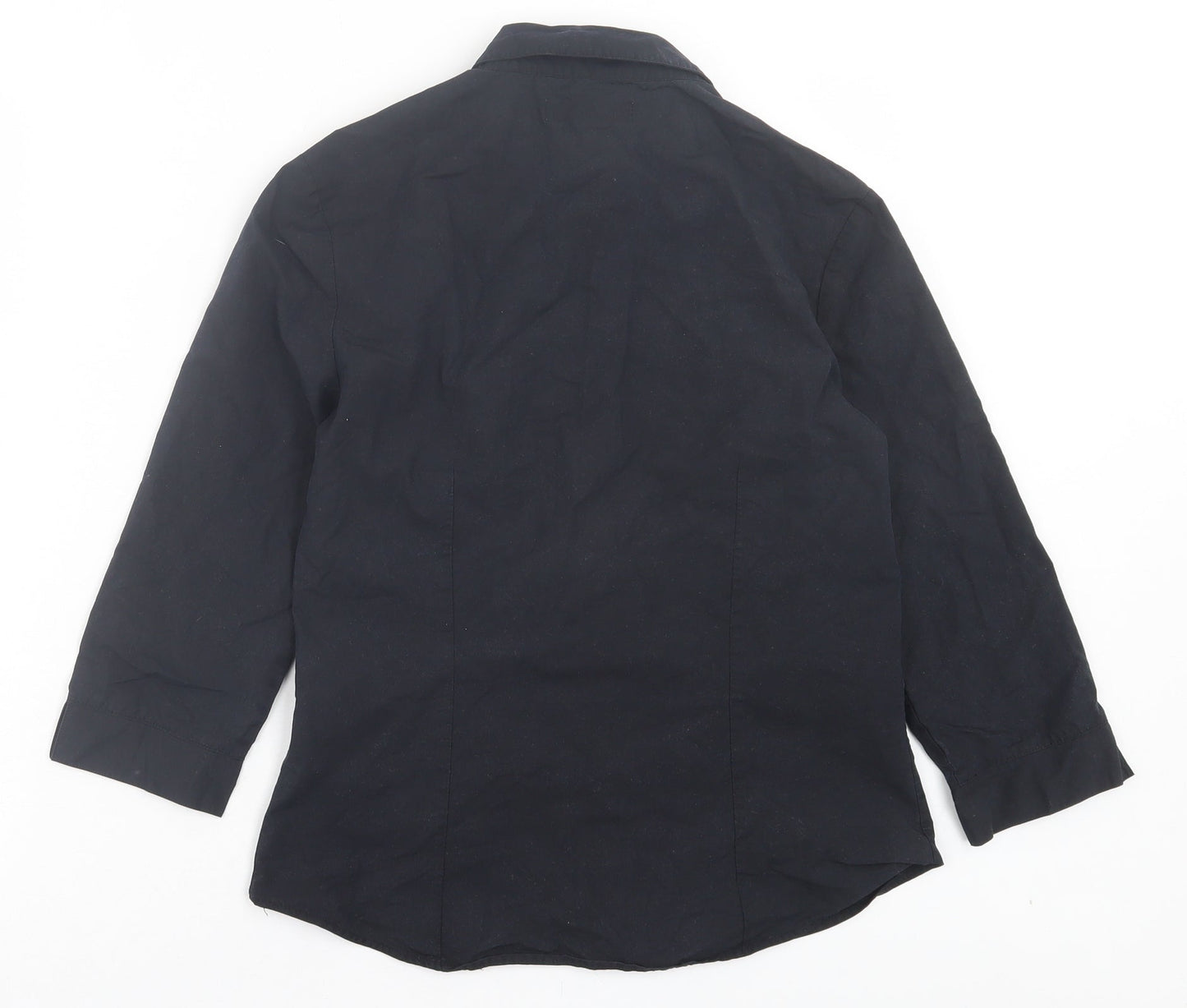 Womens UK Size 8 Marks and Spencer Black Basic Button-Up