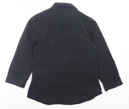 Womens UK Size 8 Marks and Spencer Black Basic Button-Up