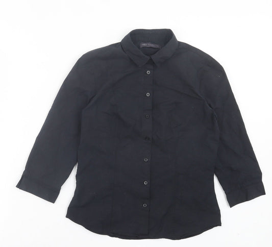Womens UK Size 8 Marks and Spencer Black Basic Button-Up