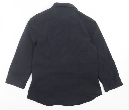 Womens UK Size 8 Marks and Spencer Black Basic Button-Up