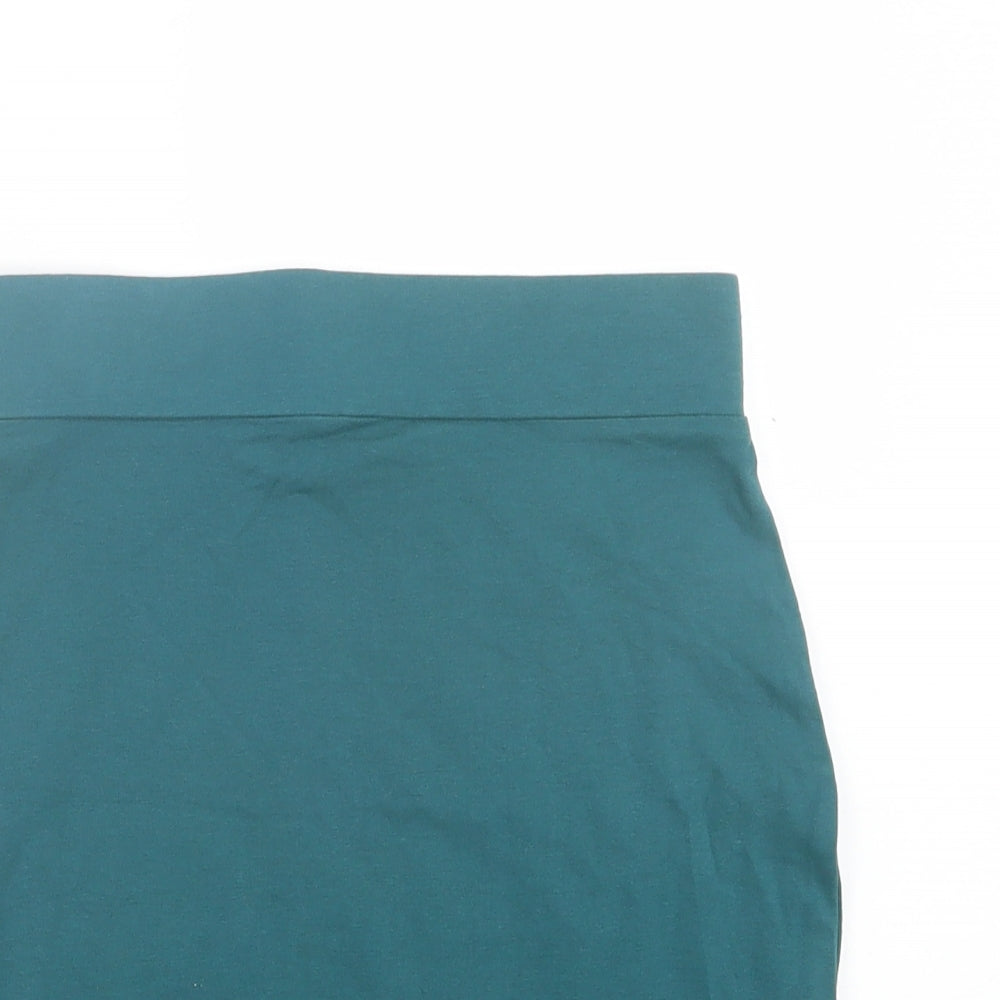 New Look Womens Green Cotton A-Line Skirt Size 8