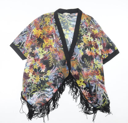 VOULEY VOUS Womens Multicoloured Floral Polyester Jersey Blouse Size L V-Neck