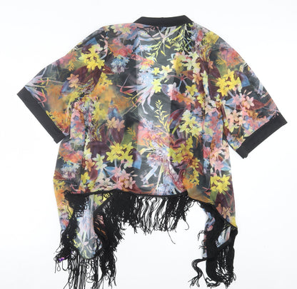 VOULEY VOUS Womens Multicoloured Floral Polyester Jersey Blouse Size L V-Neck