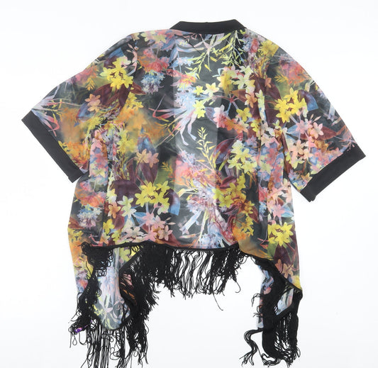 VOULEY VOUS Womens Multicoloured Floral Polyester Jersey Blouse Size L V-Neck