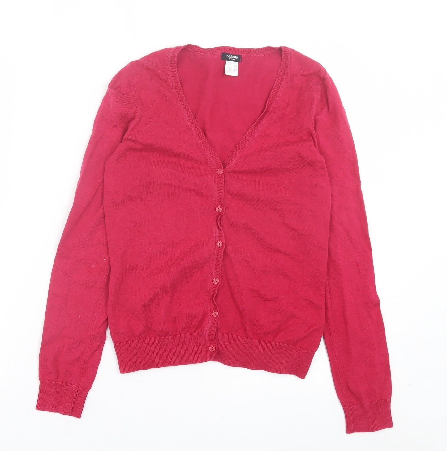 La Redoute Womens Pink V-Neck Cotton Cardigan Jumper Size 6