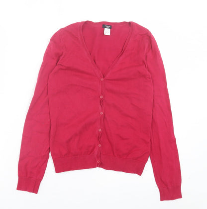 La Redoute Womens Pink V-Neck Cotton Cardigan Jumper Size 6