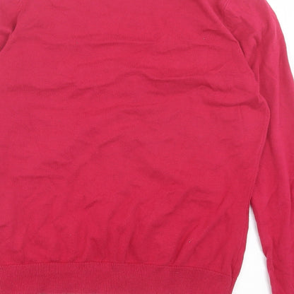 La Redoute Womens Pink V-Neck Cotton Cardigan Jumper Size 6